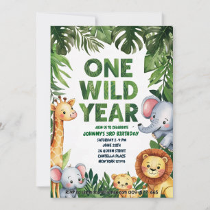Convite para primeiro aniversario de um ano selvag