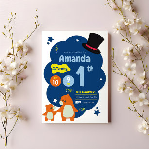 Convite para primeiro aniversario de Urso Magro