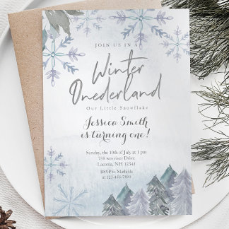 Convite para primeiro aniversario de Winter Oneder