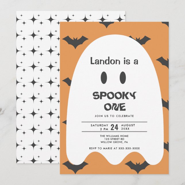 Convite para primeiro aniversario do Fantasma Hall (Frente/Verso)