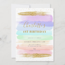 Convite para primeiro aniversario do Pastel Rainbo