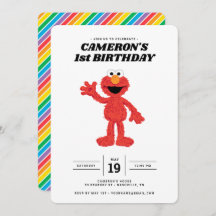 Convite para primeiro aniversario Elmo Simples