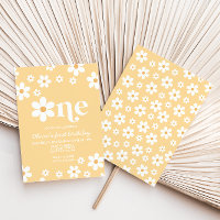 Convite para primeiro aniversario Floral Amarelo D