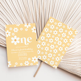 Convite para primeiro aniversario Floral Amarelo D