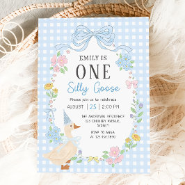Convite para primeiro aniversario Floral de Ganso 
