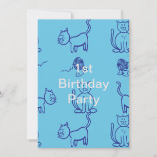 Convite para primeiro aniversario Kitty Cat