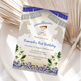 Convite para primeiro aniversario Marinho Azul Pra