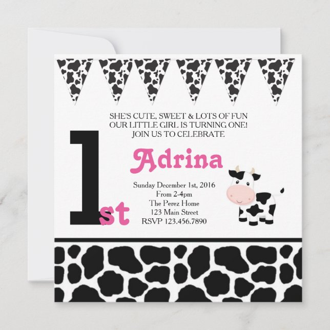 Convite para primeiro aniversario Moo-veloz (Frente)