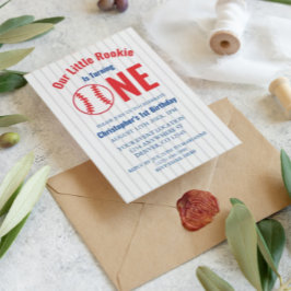 Convite para primeiro aniversario Rookie Baseball