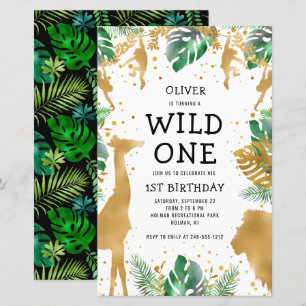 Convite para primeiro aniversario Safari Selvagem
