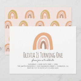 Convite para primeiro aniversario Terrestre Pastel
