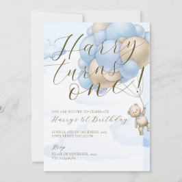 Convite para primeiros aniversarios Bear Theme Kid