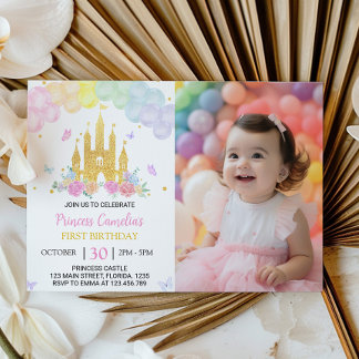 Convite para primeiros aniversarios da Princesa Do