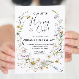 Convite para primeiros aniversarios de abelha de f