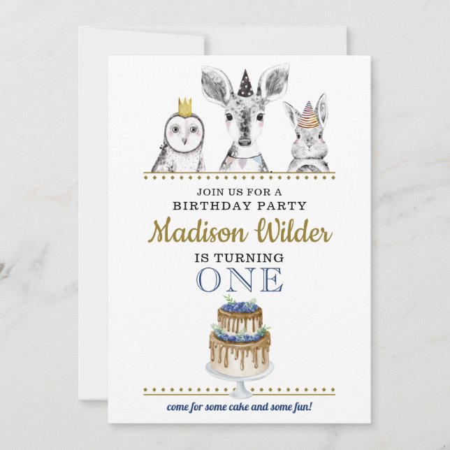 Convite Para primeiros aniversarios De Animais Da  (Frente)