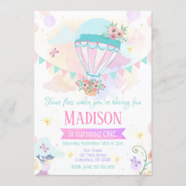 Convite para primeiros aniversarios de balão de ar
