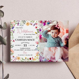 Convite para primeiros aniversarios de flor selvag