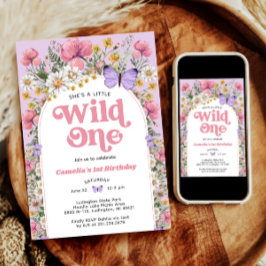 Convite para primeiros aniversarios de flor selvag