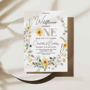 Convite para primeiros aniversarios de flores amar