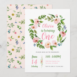 Convite para primeiros aniversarios de Jardim Flor