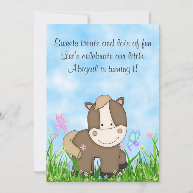 Convite para primeiros aniversarios de Pôneos e Bo (Frente)