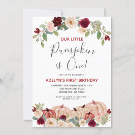 Convite para primeiros aniversarios de queda Doura