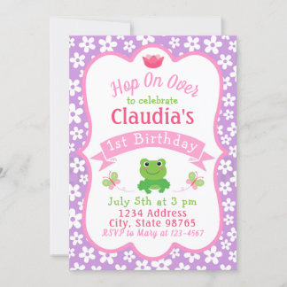 Convite para primeiros aniversarios de Sapos