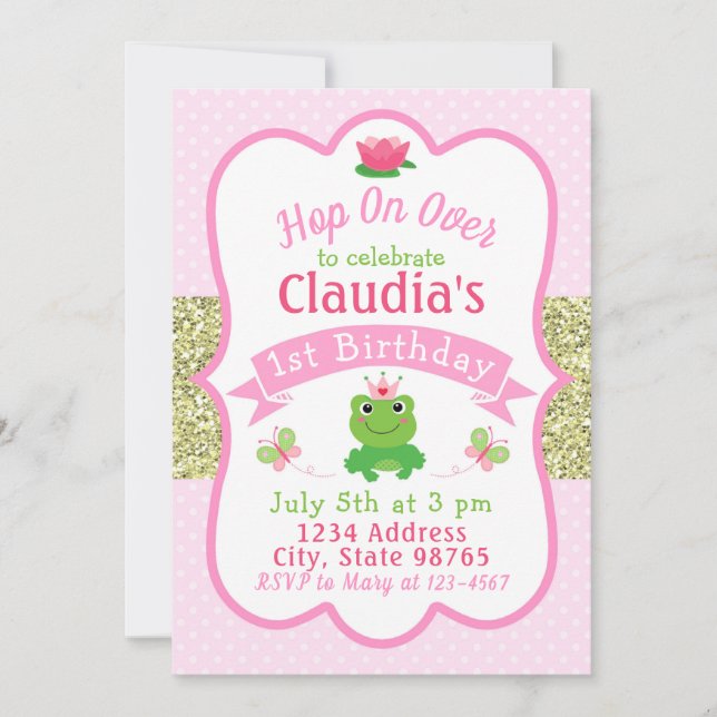 Convite para primeiros aniversarios de Sapos (Frente)