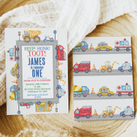 Convite para primeiros aniversarios de Transporte