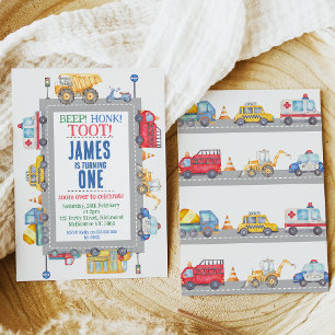 Convite para primeiros aniversarios de Transporte 