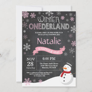 Convite para primeiros aniversarios de Winter Oned