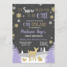 Convite para primeiros aniversarios de Winter Oned