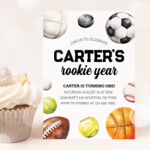 Convite para primeiros aniversarios desportivos