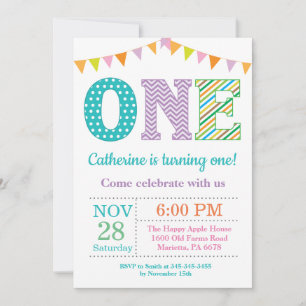 Convite para primeiros aniversarios. Garota Primei