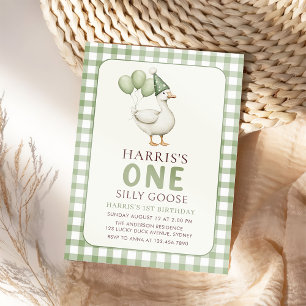 Convite para primeiros aniversarios Gingham Um Bob