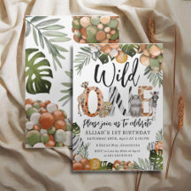 Convite para primeiros aniversarios Selvagens