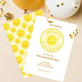 Convite para primeiros aniversarios Sunshine de Co