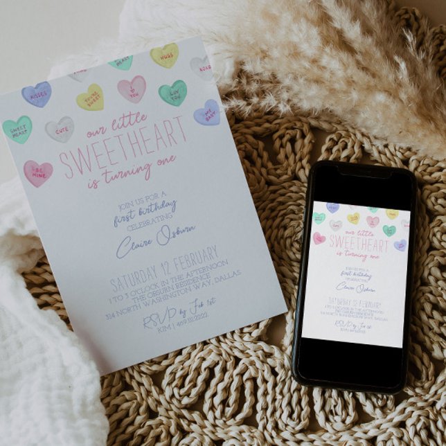 Convite para primeiros aniversarios Swetheart (Criador carregado)