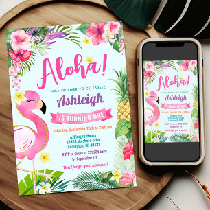 Convite para primeiros aniversarios Tropicais de V