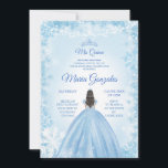 Convite para Princesa de Natal Azul Quinceanera<br><div class="desc">Convite à Princesa de Natal Azul Quinceanera</div>