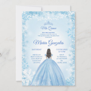Convite para Princesa de Natal Azul Quinceanera