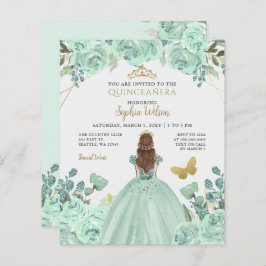 Convite para Princesa Quinceañera, Dourada de Casa