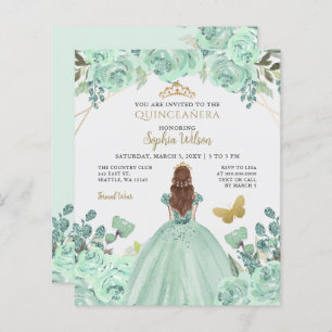 Convite para Princesa Quinceañera, Dourada de Casa