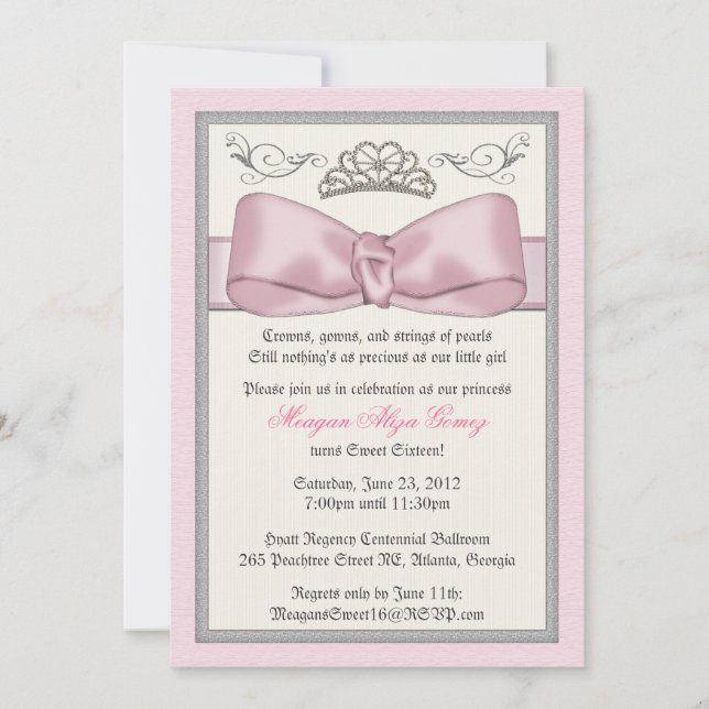 Convite para Princesa Rosa (Frente)