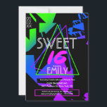 Convite para Promocional Tema do Clube Flyer 16 Sw<br><div class="desc">Estilo de Convite do Neon Club para Sweet 16</div>