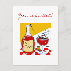 Convite Para Provando De Vinho De Porto Engraçado