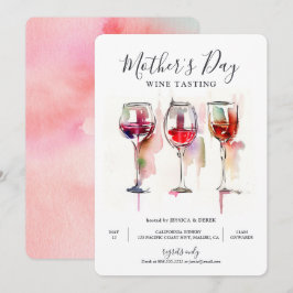 Convite para Provando de Vinho dia de as mães