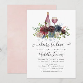 Convite para Provandos de vinho cor-de-rosa e borr