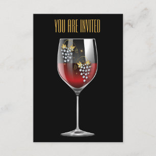 Convite Para Provandos De Vinho - Vidro Rinestones