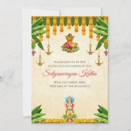 Convite para puja indiana, convite para Katha de S